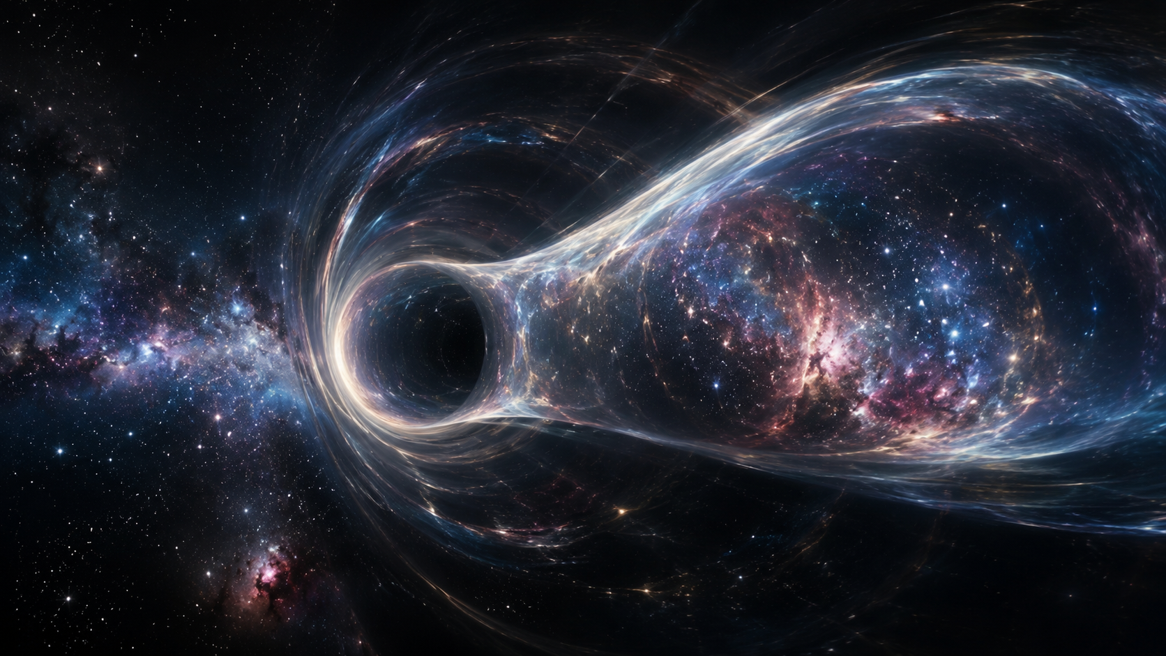 A wormhole connecting two regions of deep space